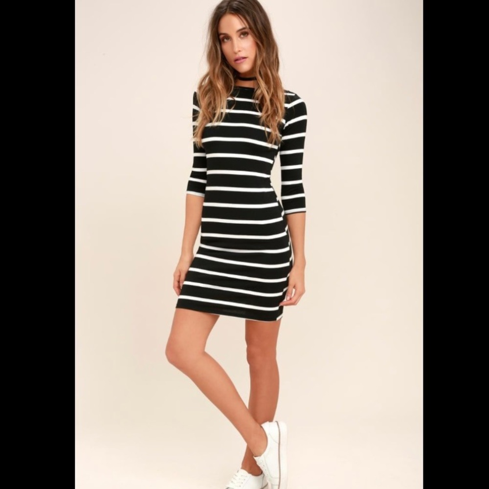 Lulu’s Heir Lines Striped Bodycon Dress